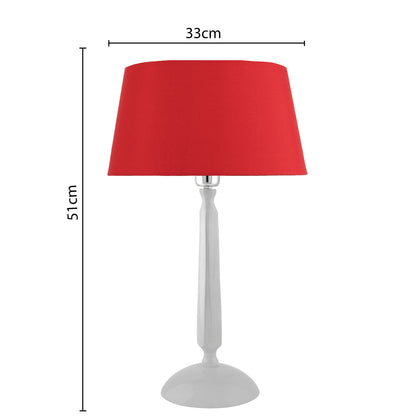Glossy White Cubist Aluminium Table Lamp WithCone Shade, Bedside, Living Room Study Lamp, Bulb Included