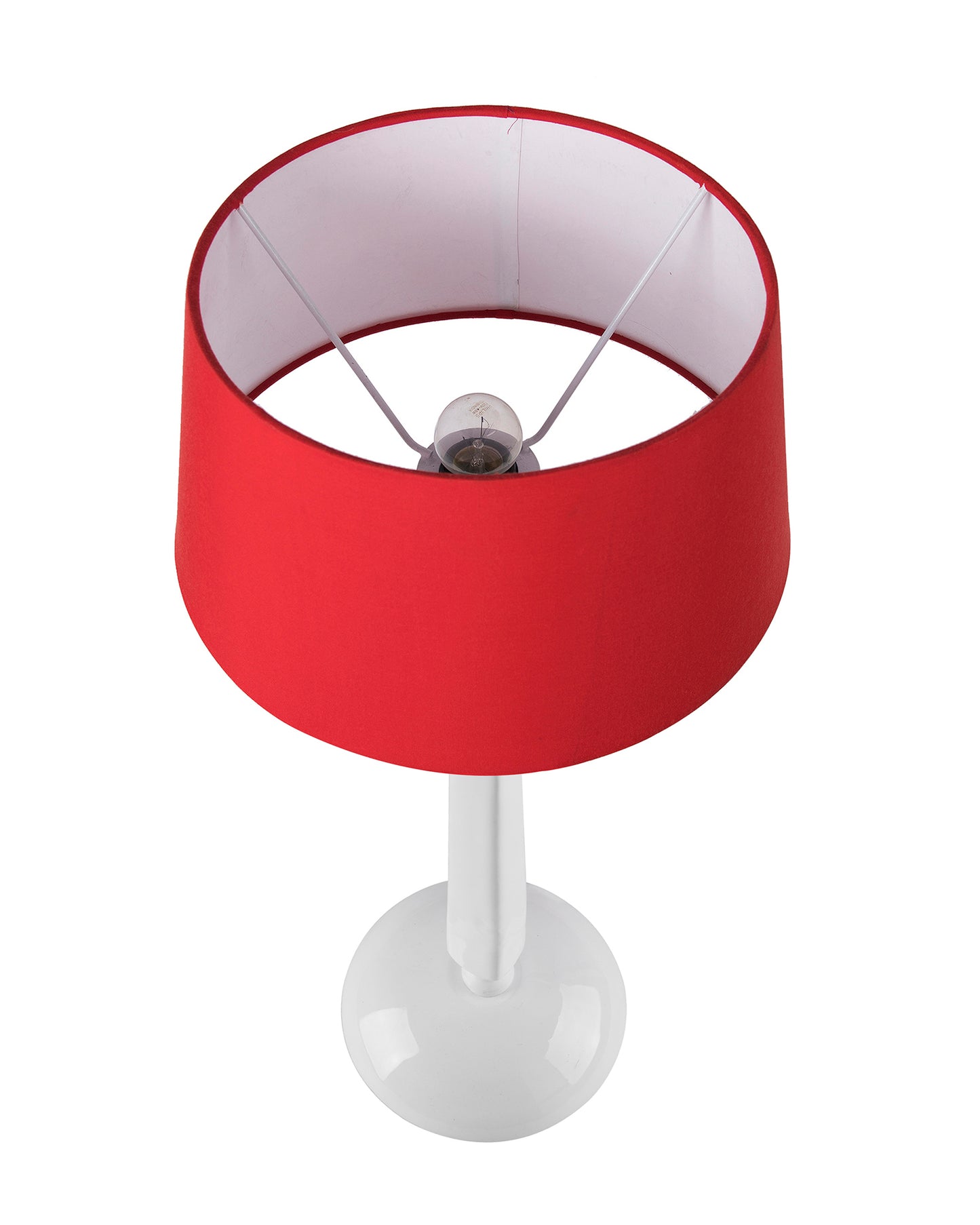 Glossy White Cubist Aluminium Table Lamp WithCone Shade, Bedside, Living Room Study Lamp, Bulb Included