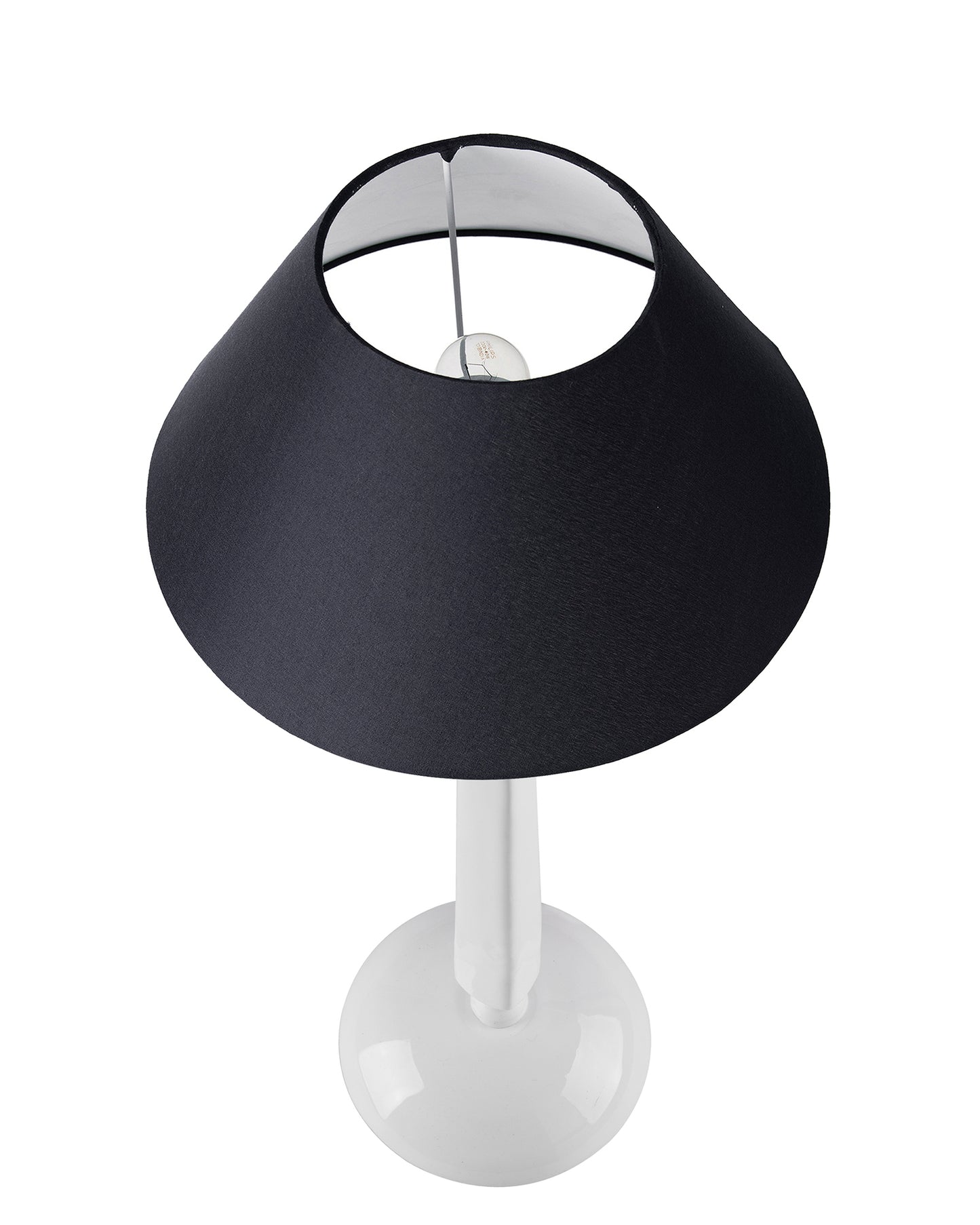 Glossy White Cubist Aluminium Table Lamp WithCone Shade, Bedside, Living Room Study Lamp, Bulb Included