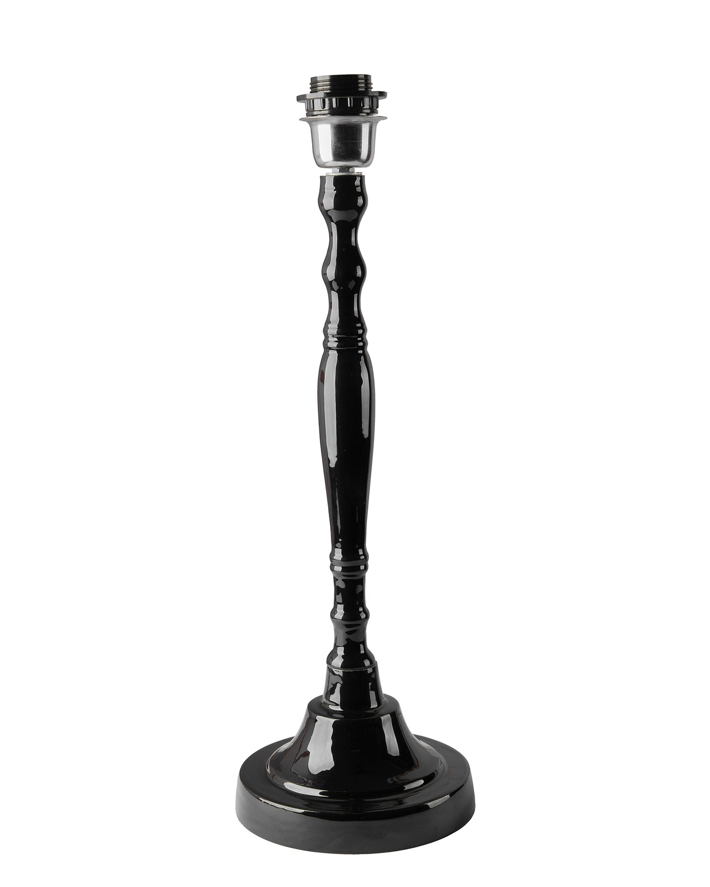 Glossy Black Imperial Aluminium Table Lamp With Cone Shade, Bedside, Living Room Study Lamp, Bulb Included