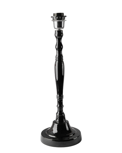 Glossy Black Imperial Aluminium Table Lamp With Cone Shade, Bedside, Living Room Study Lamp, Bulb Included