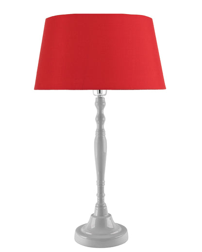 Glossy White Imperial Aluminium Table Lamp With Cone Shade, Bedside, Living Room Study Lamp, Bulb Included