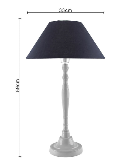 Glossy White Imperial Aluminium Table Lamp With Cone Shade, Bedside, Living Room Study Lamp, Bulb Included