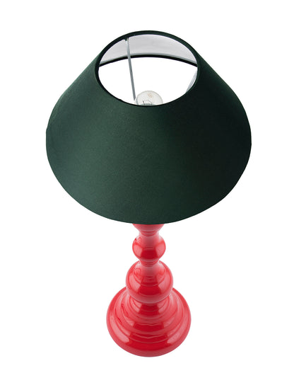 Glossy Red Teardrop Aluminium Table Lamp With Cone Shade, Bedside, Living Room Study Lamp, Bulb Included