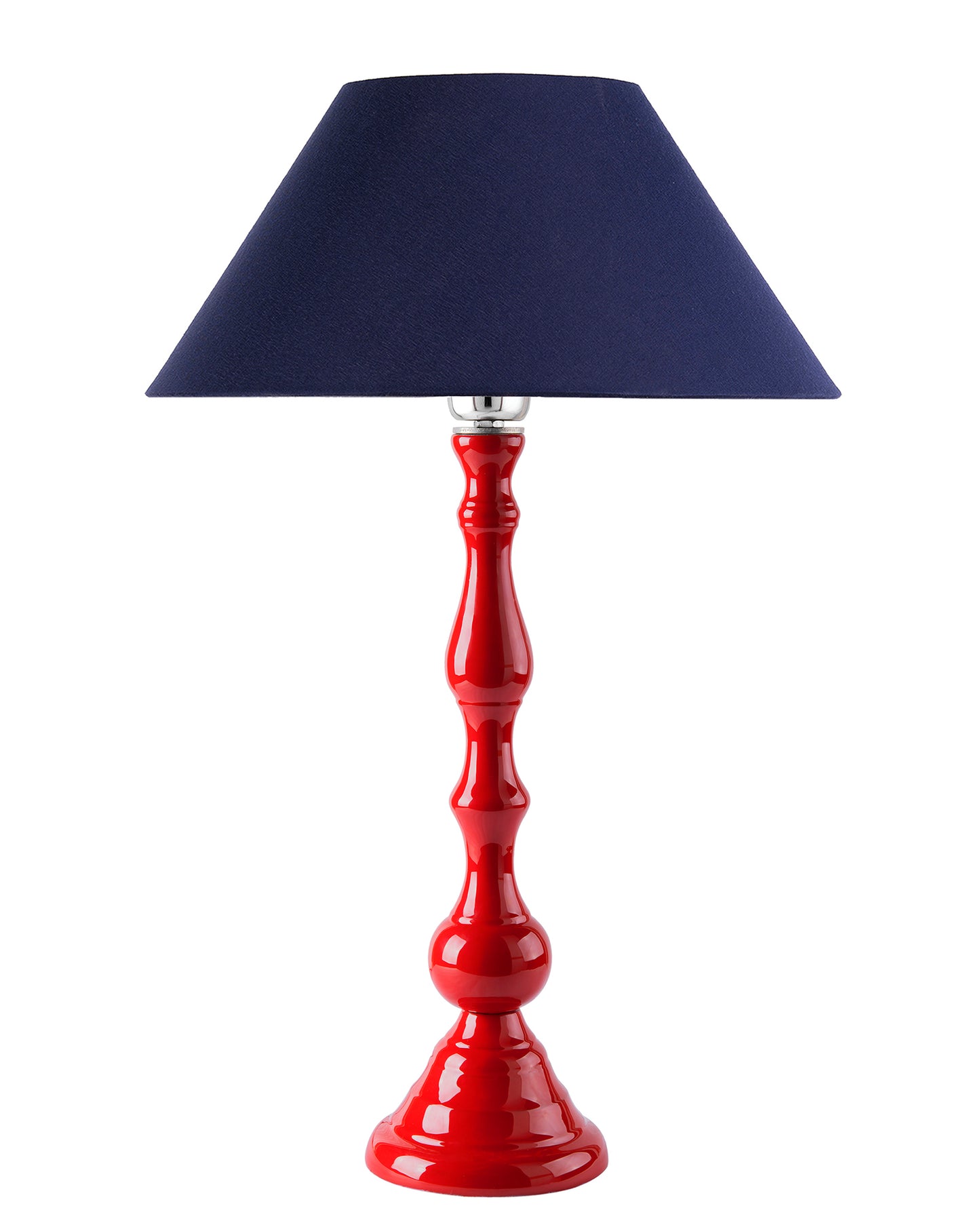 Glossy Red Teardrop Aluminium Table Lamp With Cone Shade, Bedside, Living Room Study Lamp, Bulb Included