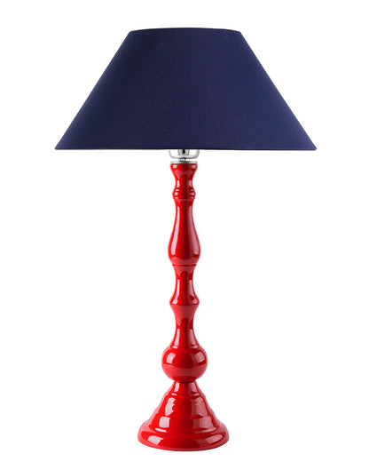 Glossy Red Teardrop Aluminium Table Lamp With Cone Shade, Bedside, Living Room Study Lamp, Bulb Included