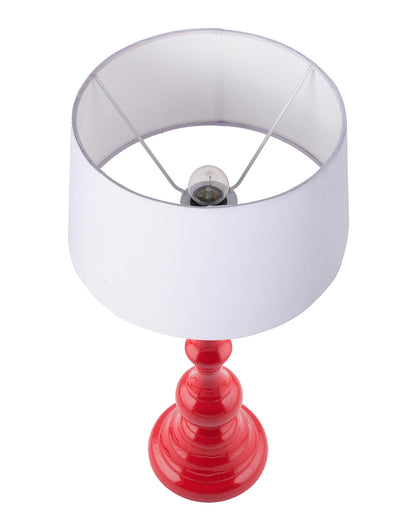Glossy Red Teardrop Aluminium Table Lamp With Cone Shade, Bedside, Living Room Study Lamp, Bulb Included