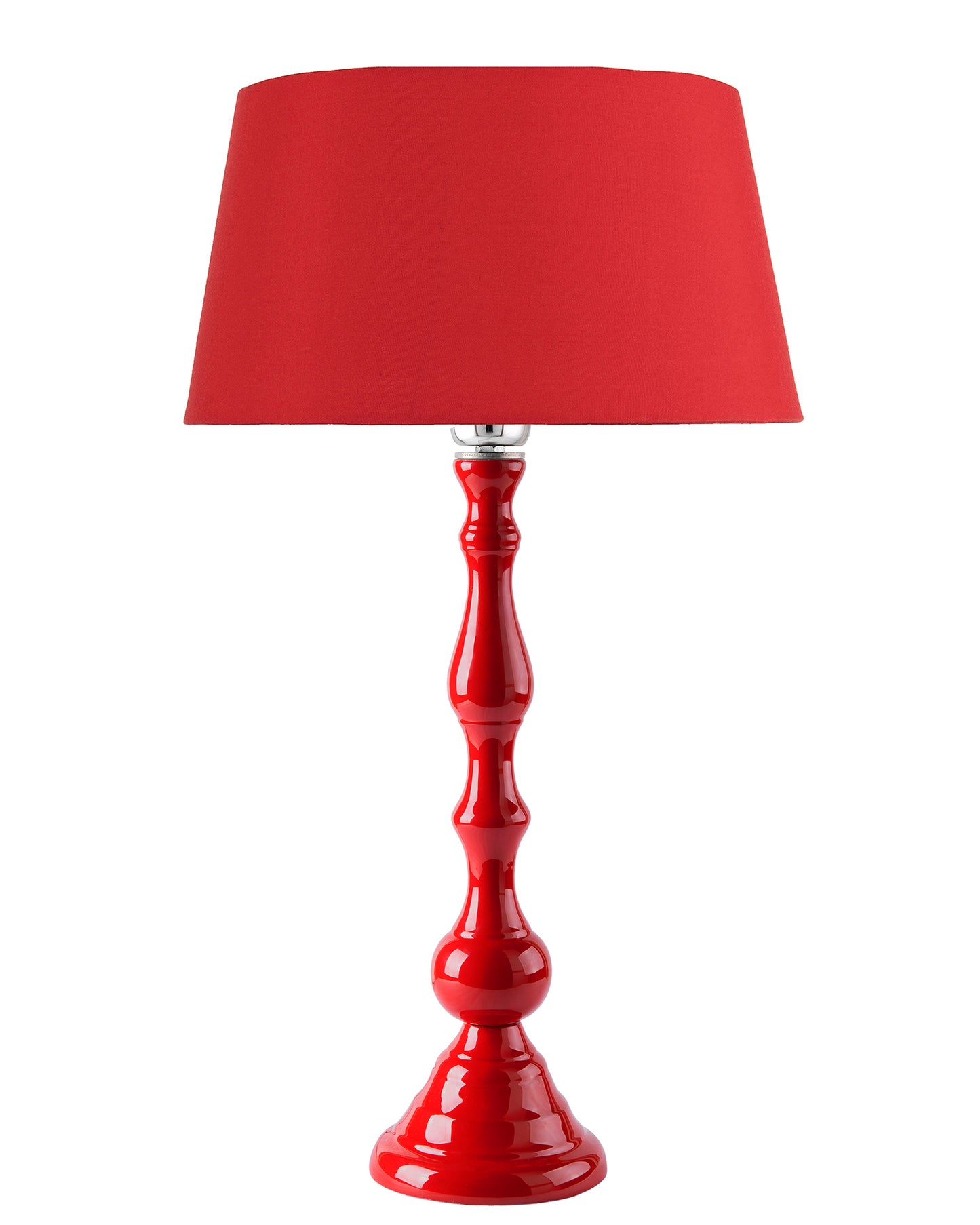 Glossy Red Teardrop Aluminium Table Lamp With Cone Shade, Bedside, Living Room Study Lamp, Bulb Included