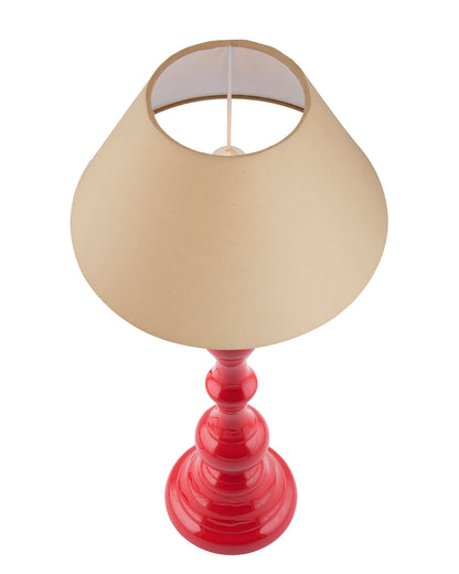 Glossy Red Teardrop Aluminium Table Lamp With Cone Shade, Bedside, Living Room Study Lamp, Bulb Included