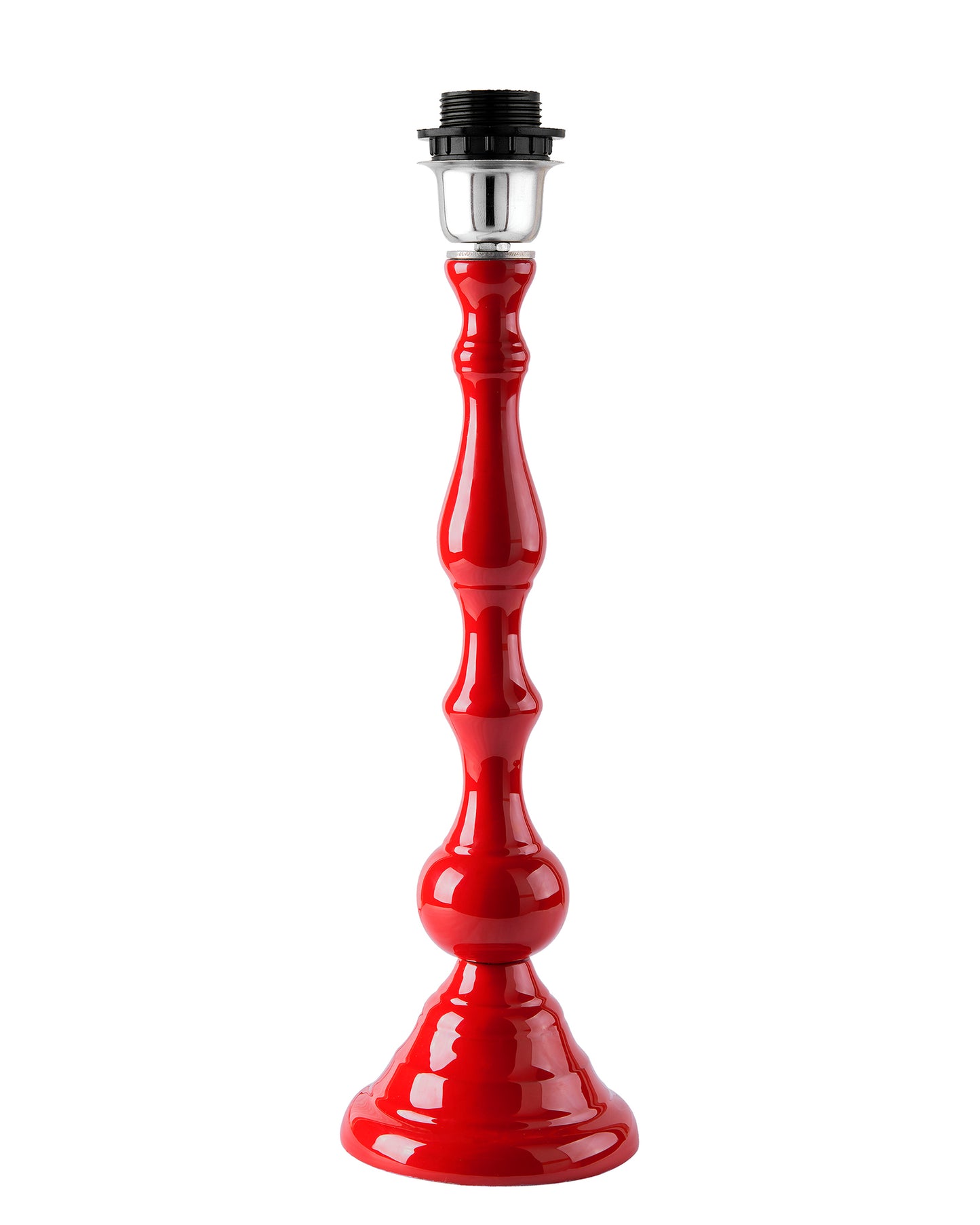 Glossy Red Teardrop Aluminium Table Lamp With Cone Shade, Bedside, Living Room Study Lamp, Bulb Included
