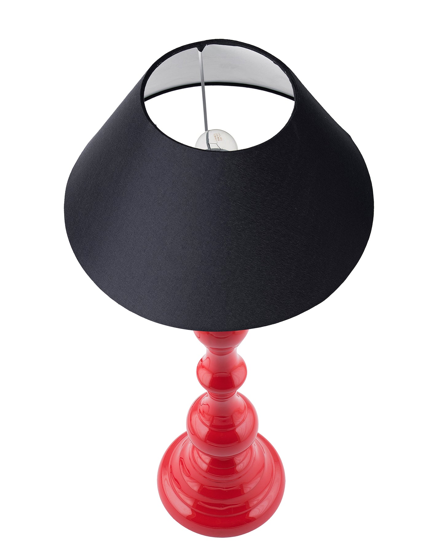 Glossy Red Teardrop Aluminium Table Lamp With Cone Shade, Bedside, Living Room Study Lamp, Bulb Included