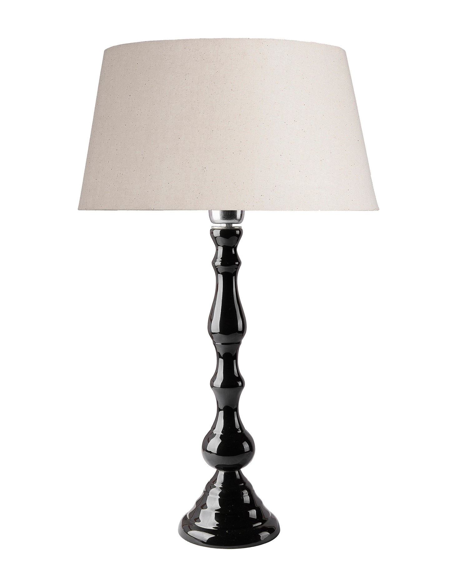 Glossy Black Teardrop Aluminium Table Lamp With Cone Shade, Bedside, Living Room Study Lamp, Bulb Included