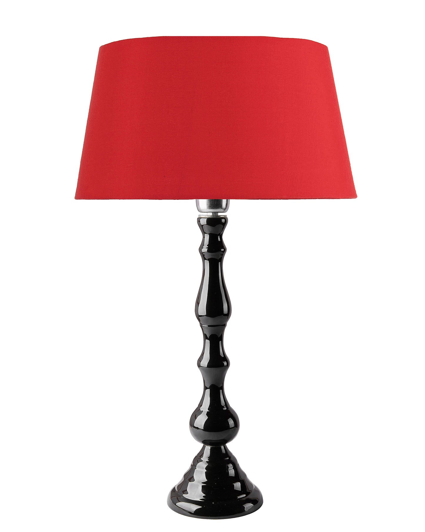 Glossy Black Teardrop Aluminium Table Lamp With Cone Shade, Bedside, Living Room Study Lamp, Bulb Included