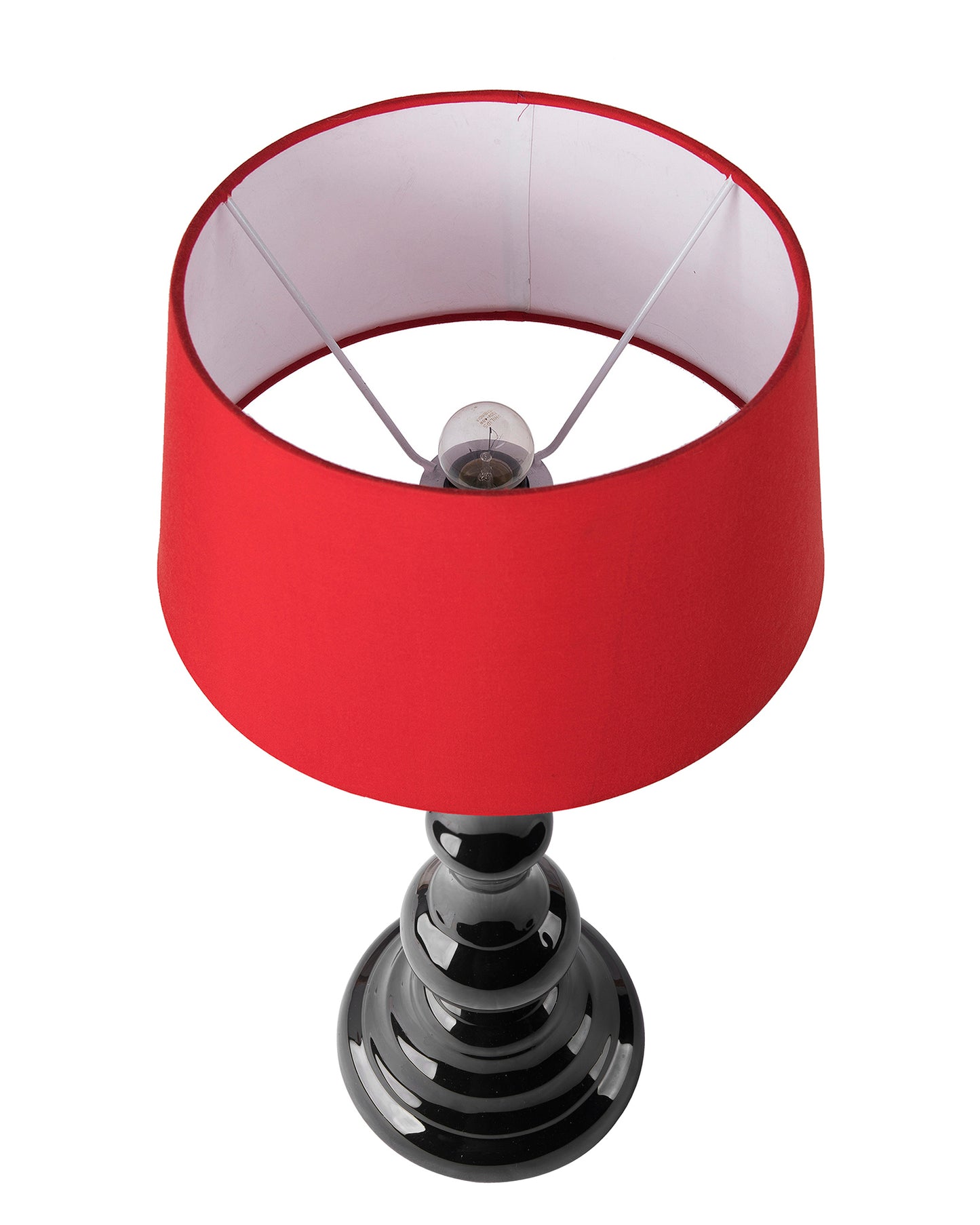 Glossy Black Teardrop Aluminium Table Lamp With Cone Shade, Bedside, Living Room Study Lamp, Bulb Included