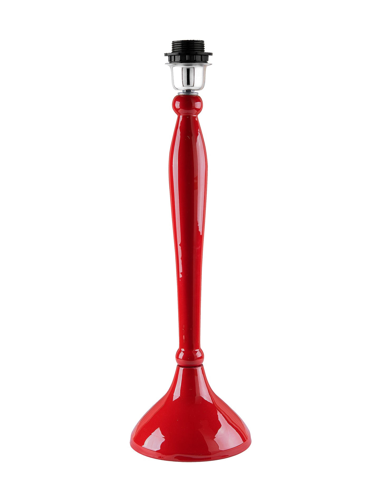 Glossy Red Royal Ovoid Aluminium Table Lamp With Cone Shade, Bedside, Living Room Study Lamp, Bulb Included