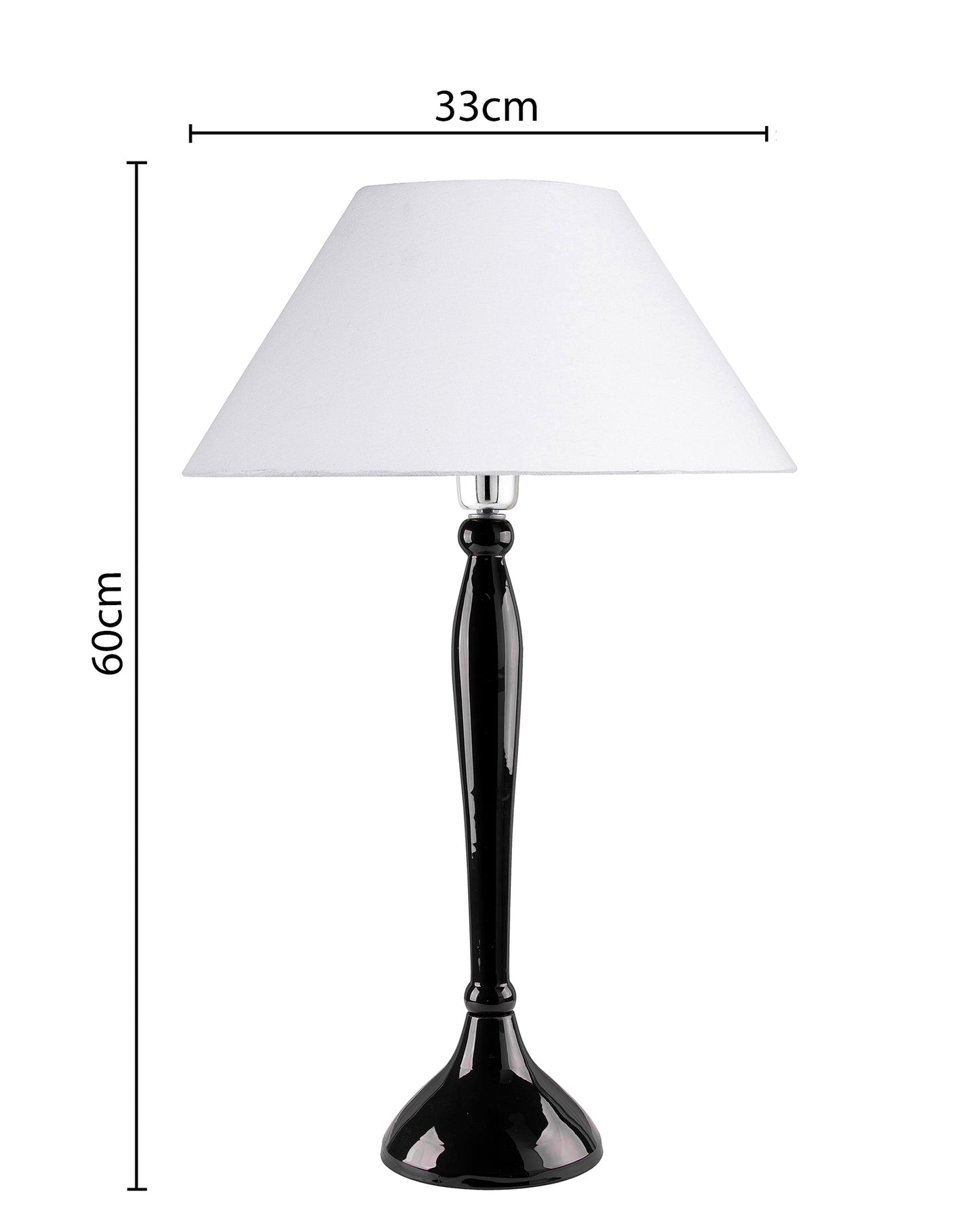 Glossy Red Royal Ovoid Aluminium Table Lamp With Cone Shade, Bedside, Living Room Study Lamp, Bulb Included