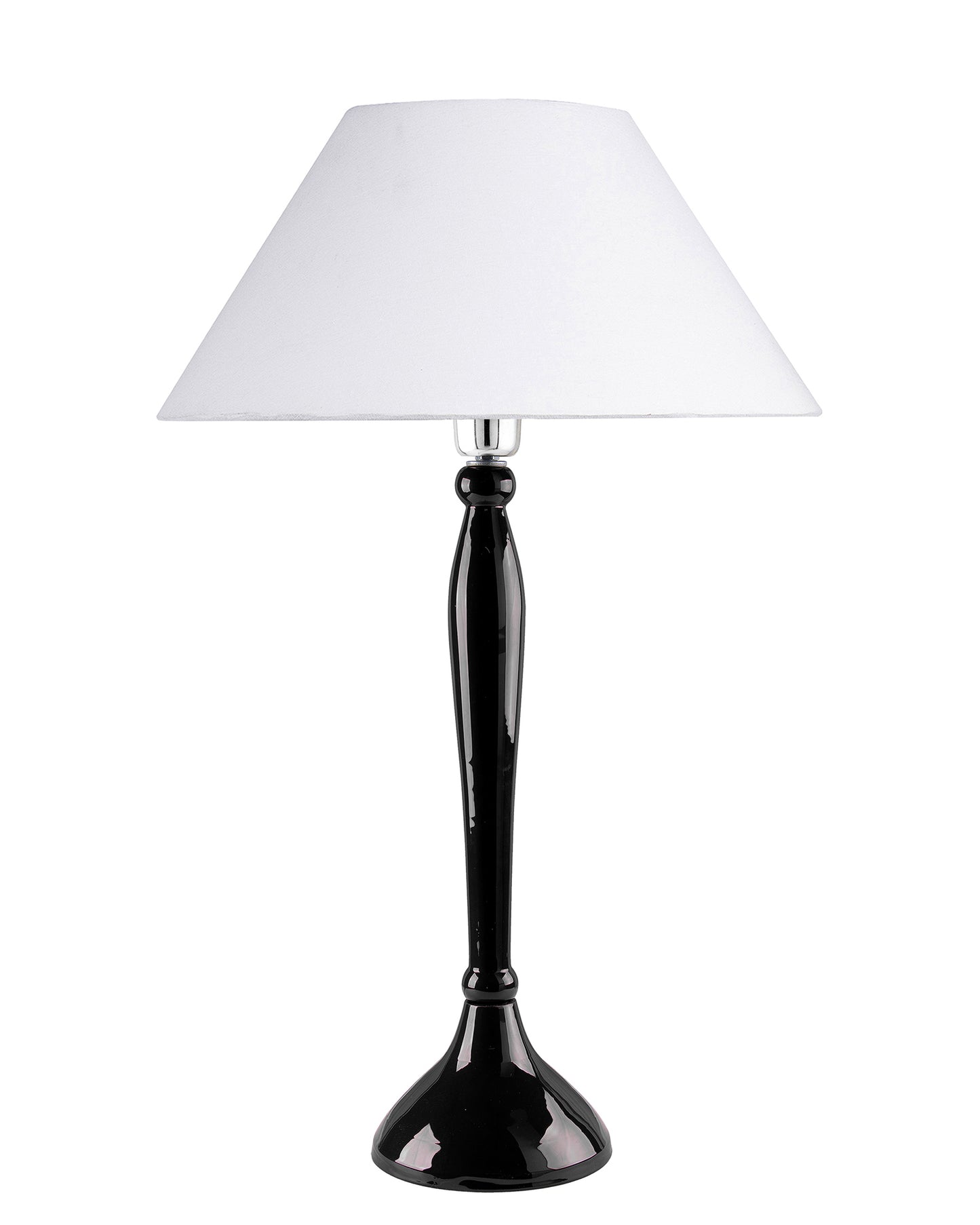 Glossy Red Royal Ovoid Aluminium Table Lamp With Cone Shade, Bedside, Living Room Study Lamp, Bulb Included