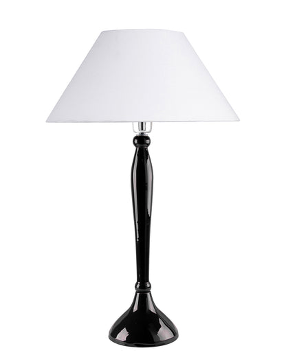Glossy Red Royal Ovoid Aluminium Table Lamp With Cone Shade, Bedside, Living Room Study Lamp, Bulb Included