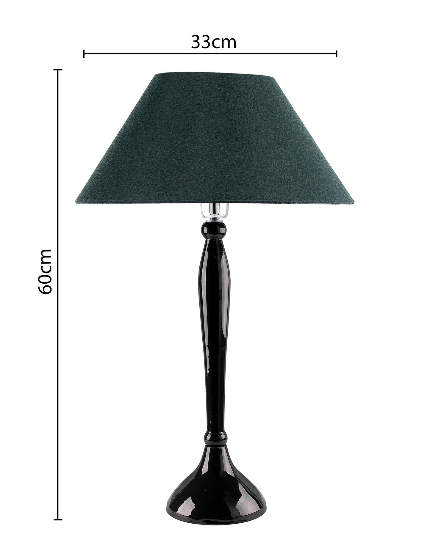Glossy Red Royal Ovoid Aluminium Table Lamp With Cone Shade, Bedside, Living Room Study Lamp, Bulb Included