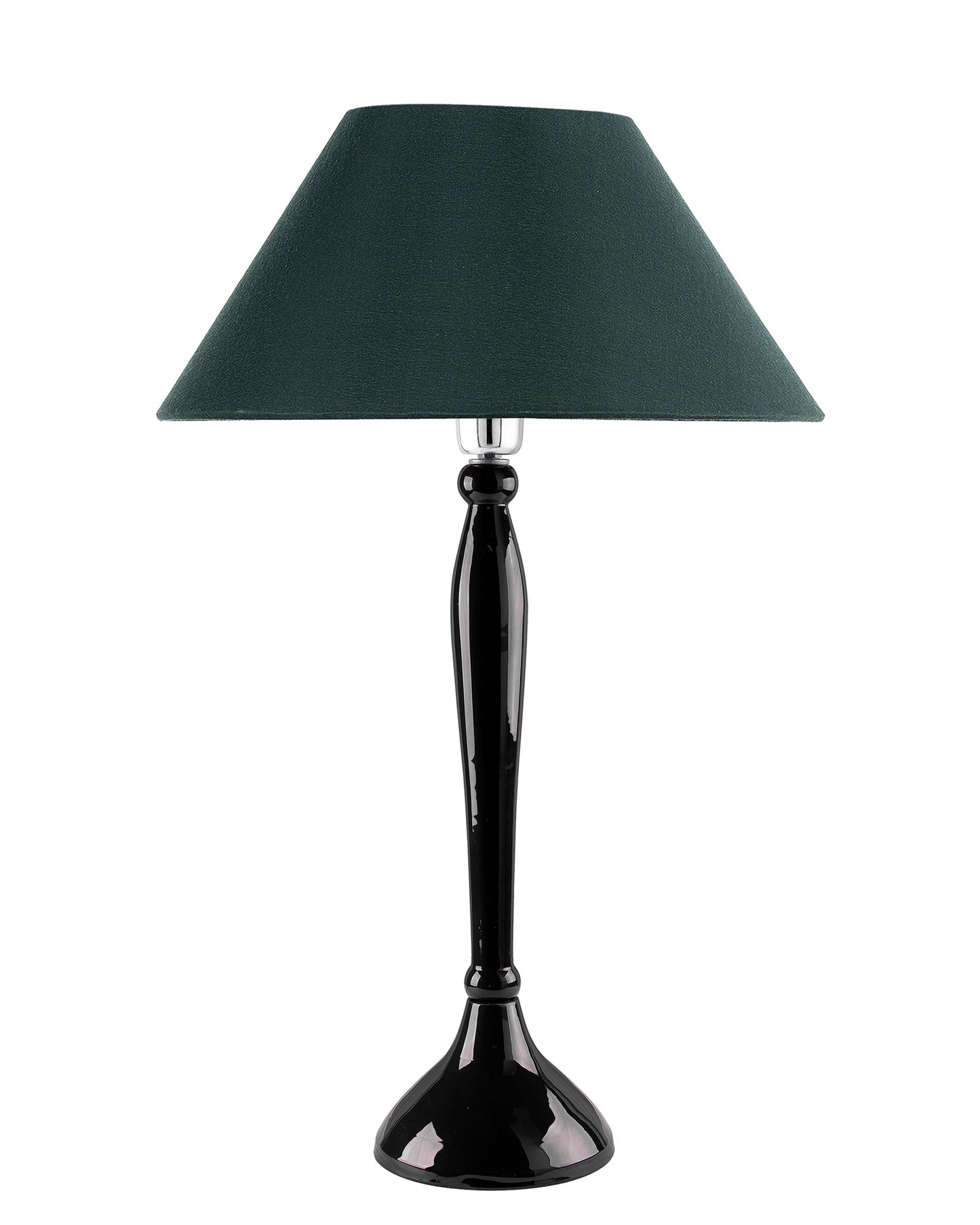 Glossy Red Royal Ovoid Aluminium Table Lamp With Cone Shade, Bedside, Living Room Study Lamp, Bulb Included