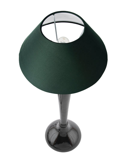 Glossy Red Royal Ovoid Aluminium Table Lamp With Cone Shade, Bedside, Living Room Study Lamp, Bulb Included