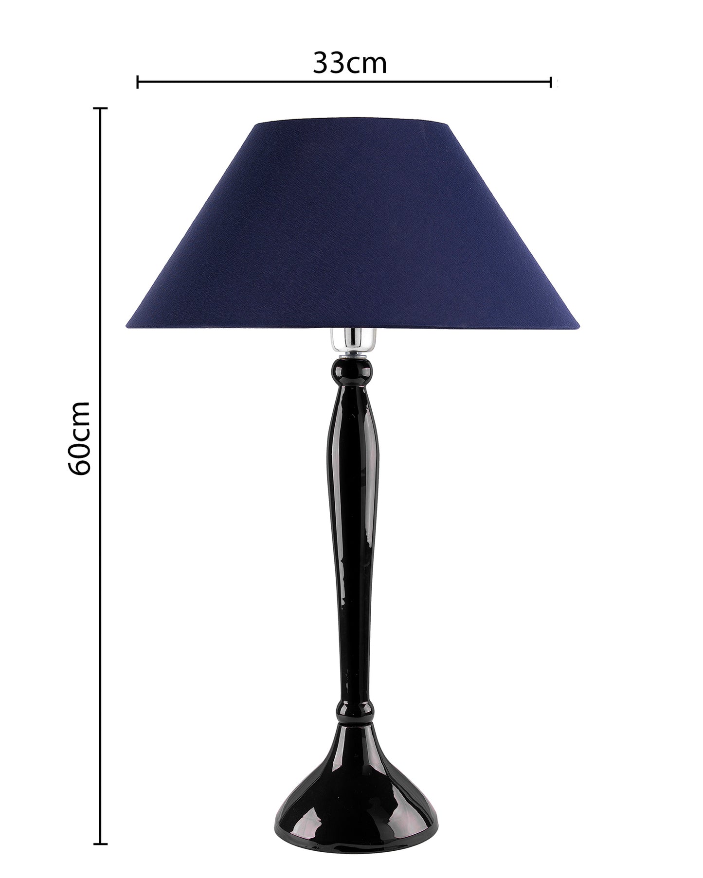 Glossy Red Royal Ovoid Aluminium Table Lamp With Cone Shade, Bedside, Living Room Study Lamp, Bulb Included
