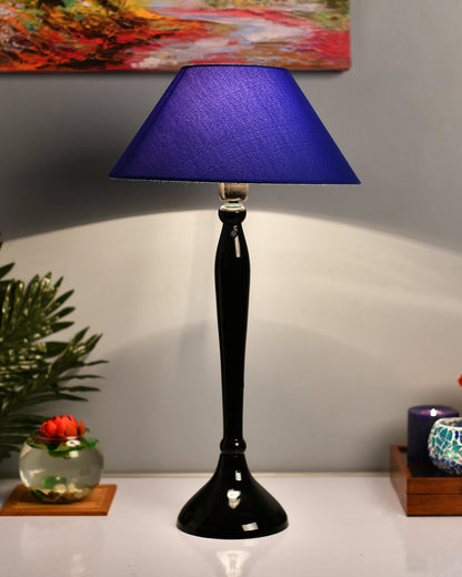 Glossy Red Royal Ovoid Aluminium Table Lamp With Cone Shade, Bedside, Living Room Study Lamp, Bulb Included