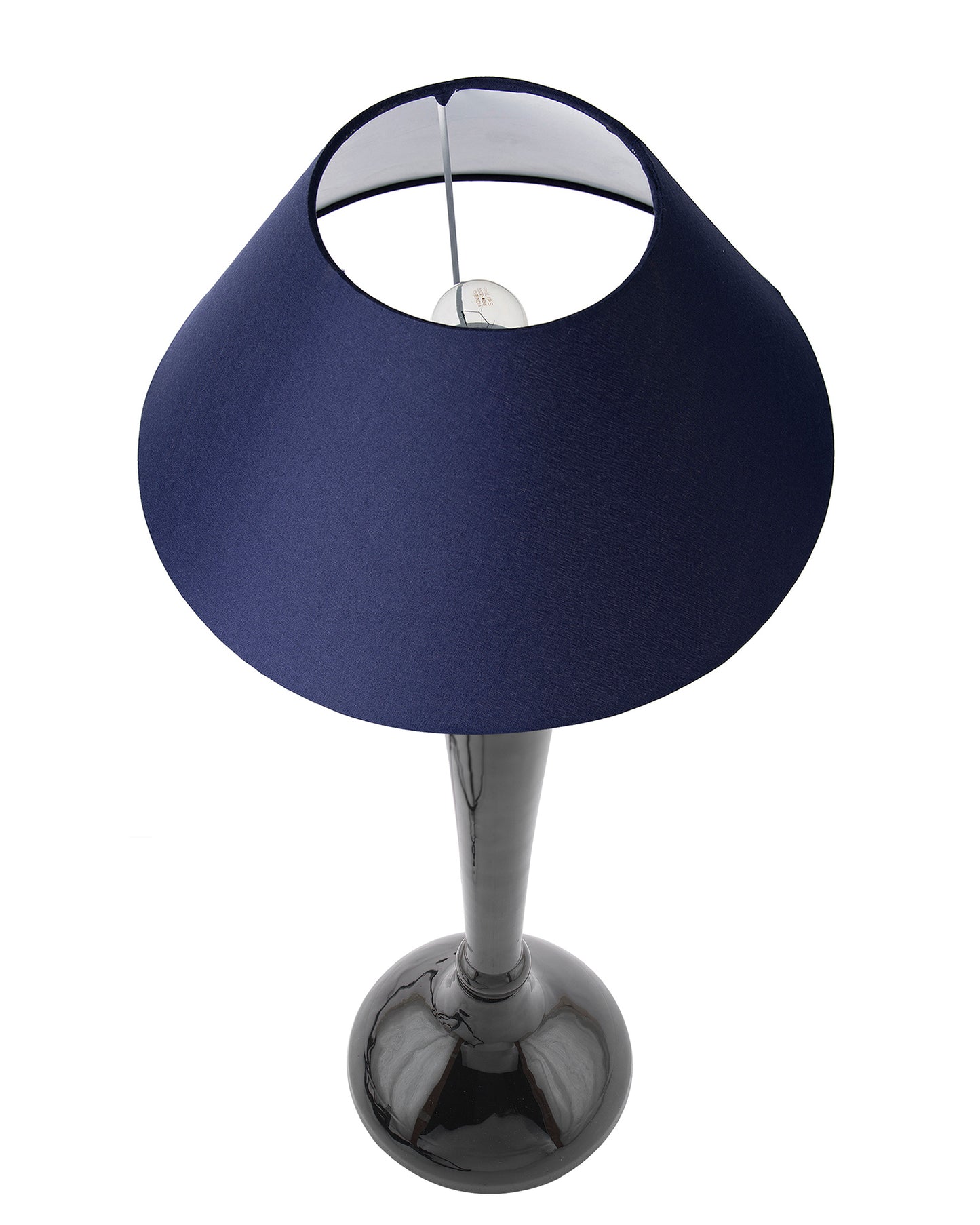 Glossy Red Royal Ovoid Aluminium Table Lamp With Cone Shade, Bedside, Living Room Study Lamp, Bulb Included