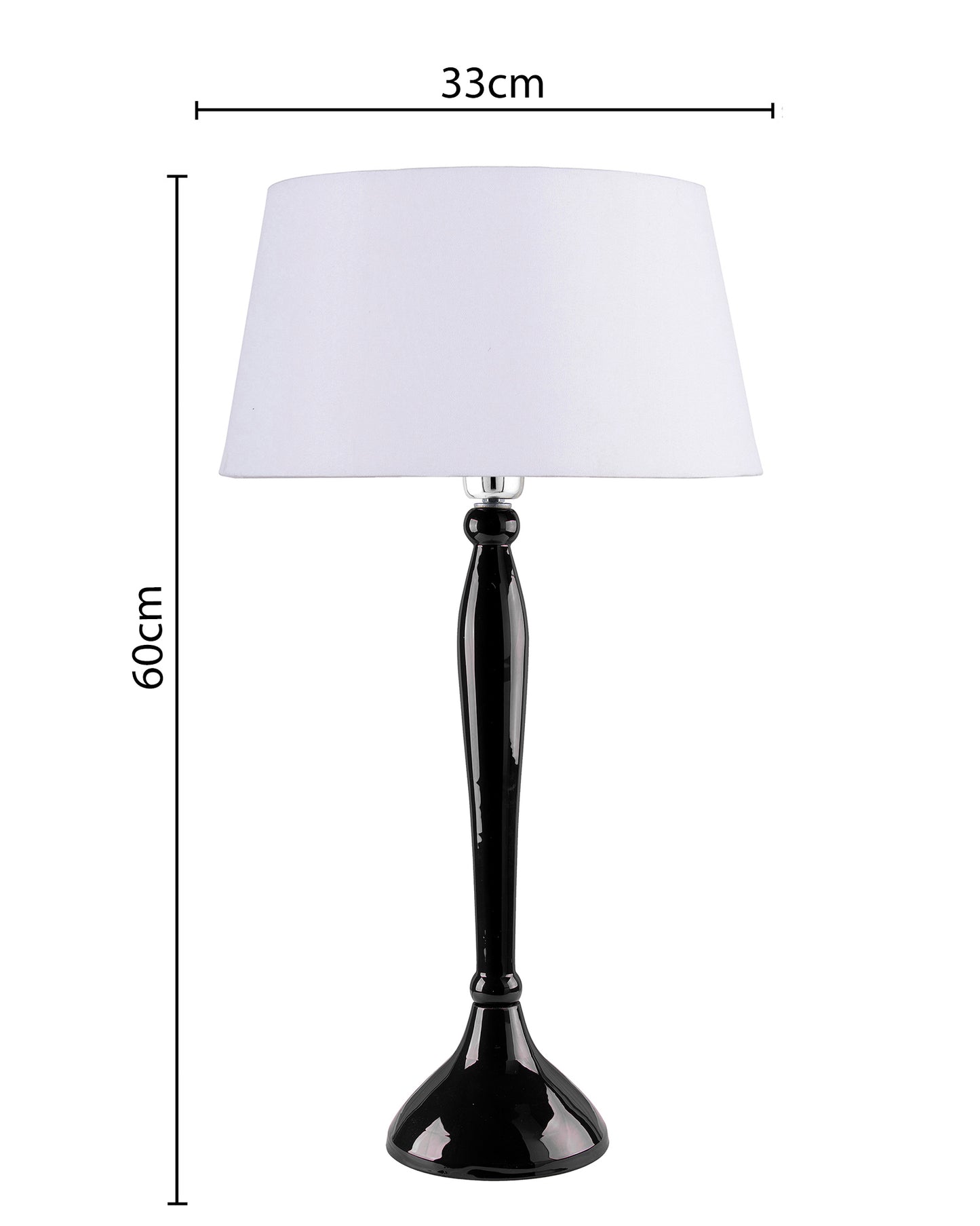 Glossy Red Royal Ovoid Aluminium Table Lamp With Cone Shade, Bedside, Living Room Study Lamp, Bulb Included