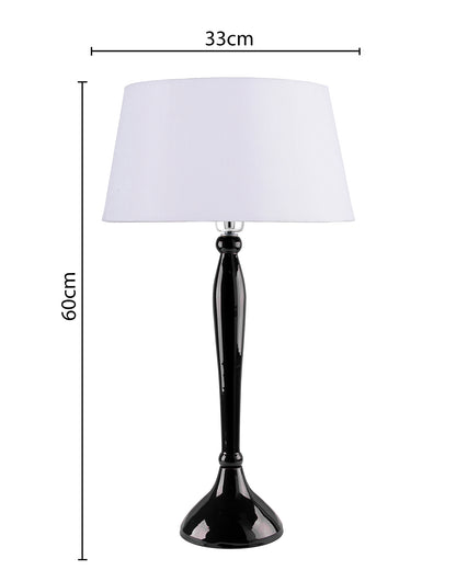 Glossy Red Royal Ovoid Aluminium Table Lamp With Cone Shade, Bedside, Living Room Study Lamp, Bulb Included