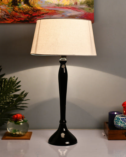 Glossy Red Royal Ovoid Aluminium Table Lamp With Cone Shade, Bedside, Living Room Study Lamp, Bulb Included