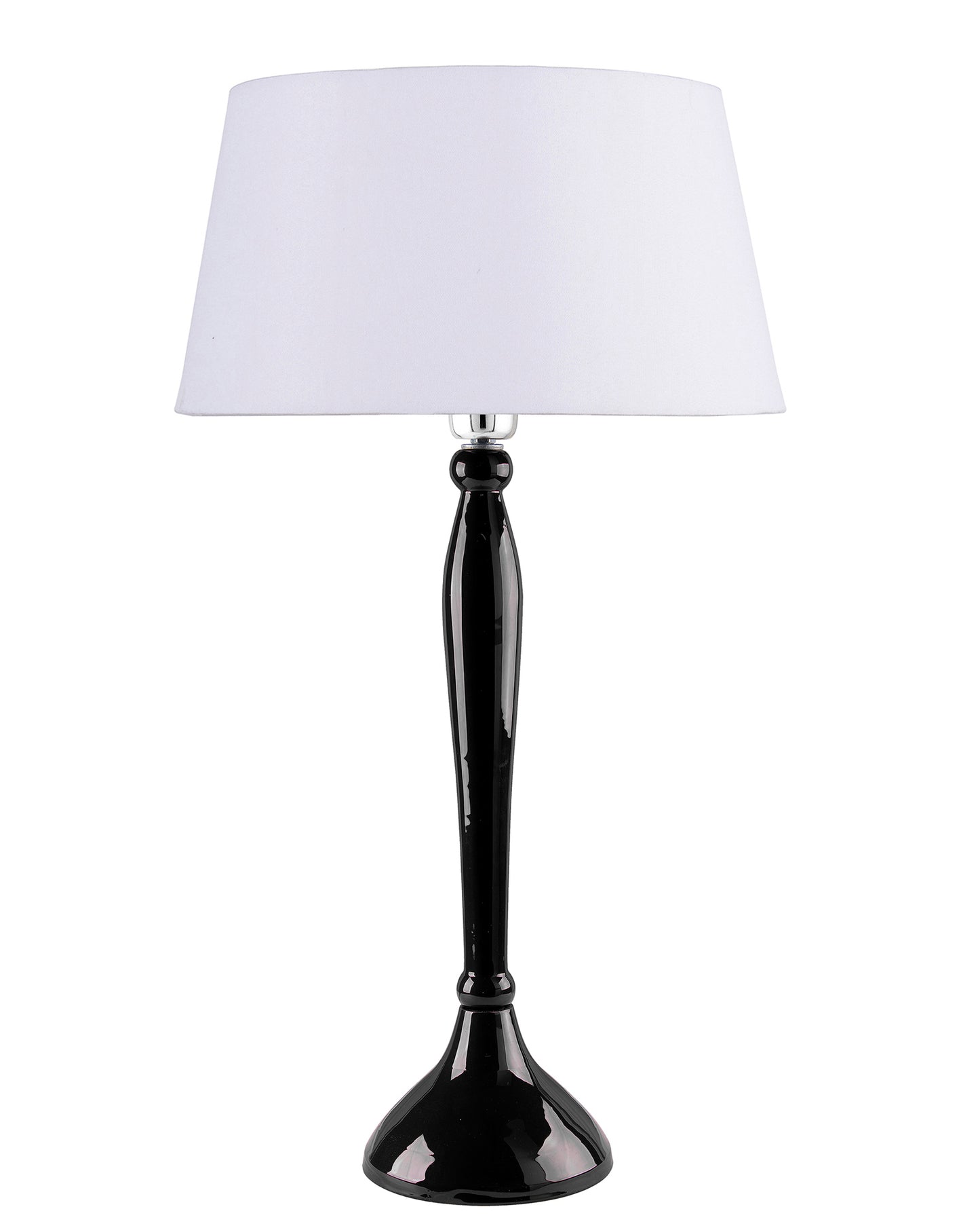 Glossy Red Royal Ovoid Aluminium Table Lamp With Cone Shade, Bedside, Living Room Study Lamp, Bulb Included