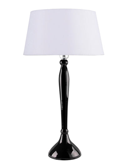 Glossy Red Royal Ovoid Aluminium Table Lamp With Cone Shade, Bedside, Living Room Study Lamp, Bulb Included