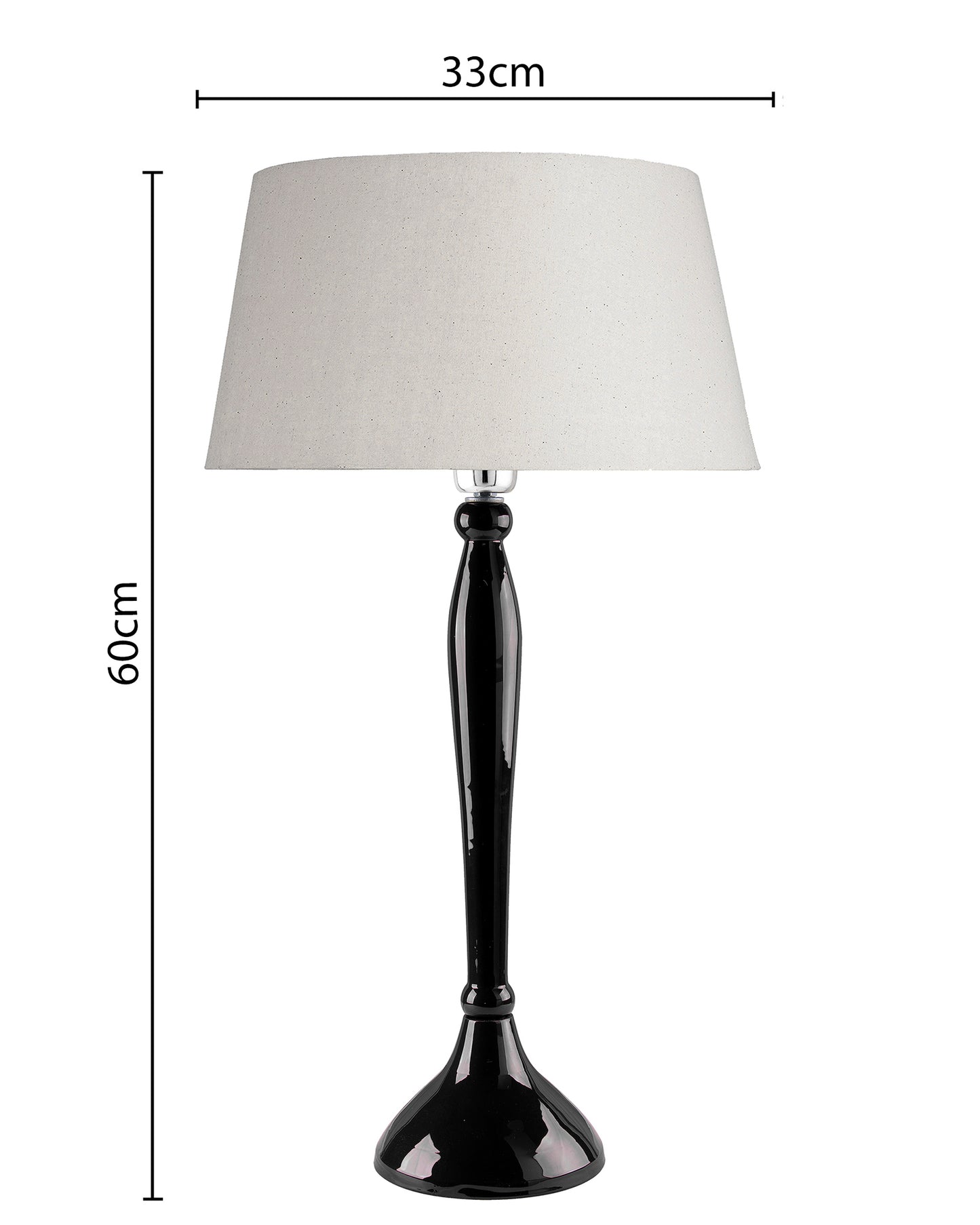 Glossy Red Royal Ovoid Aluminium Table Lamp With Cone Shade, Bedside, Living Room Study Lamp, Bulb Included
