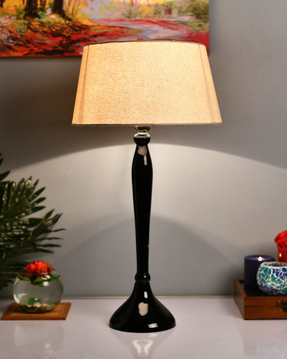 Glossy Red Royal Ovoid Aluminium Table Lamp With Cone Shade, Bedside, Living Room Study Lamp, Bulb Included