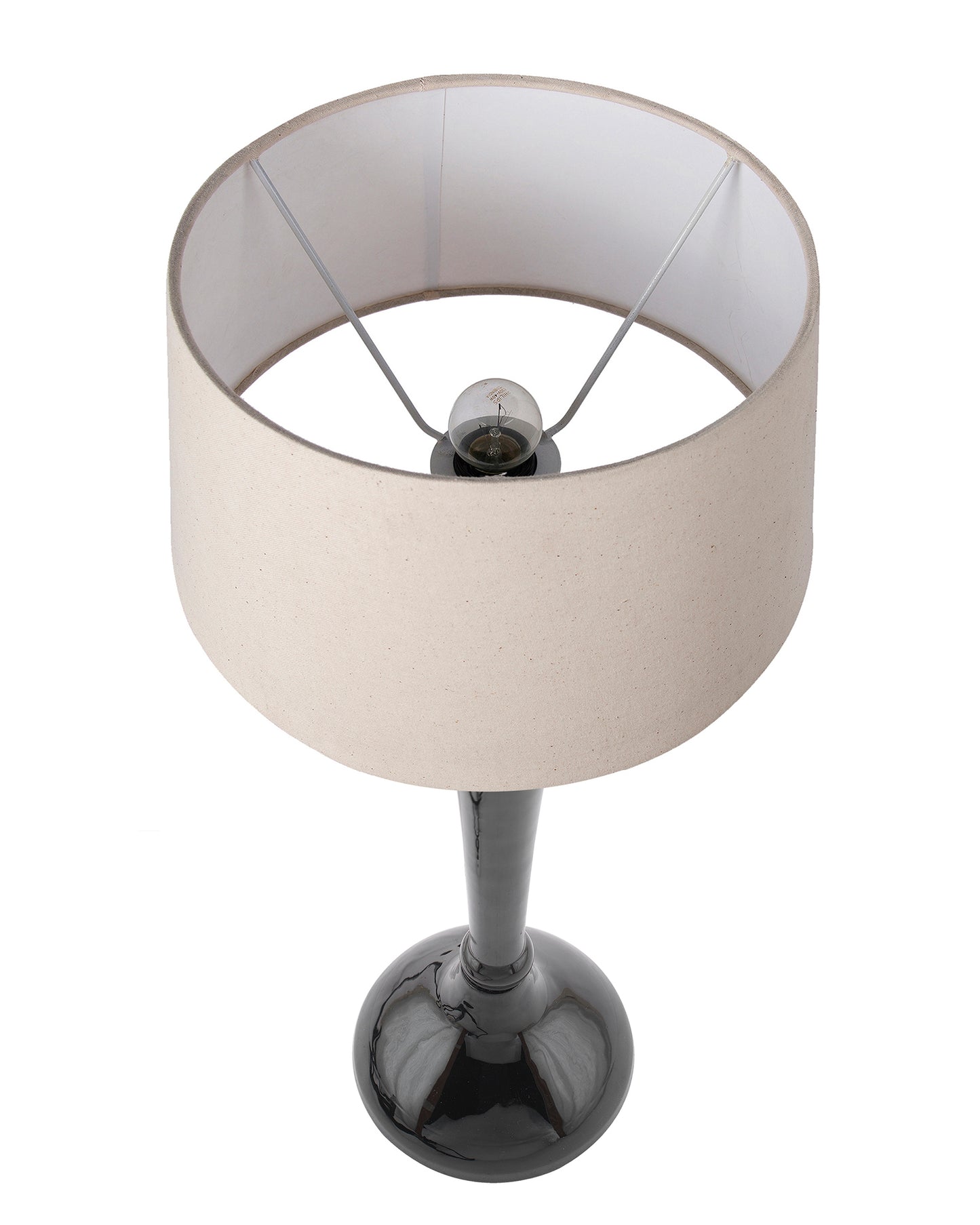 Glossy Red Royal Ovoid Aluminium Table Lamp With Cone Shade, Bedside, Living Room Study Lamp, Bulb Included