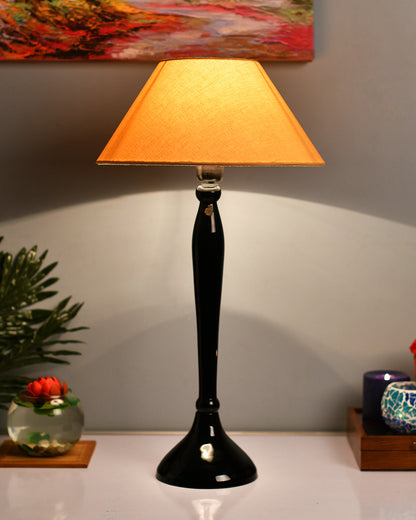 Glossy Red Royal Ovoid Aluminium Table Lamp With Cone Shade, Bedside, Living Room Study Lamp, Bulb Included