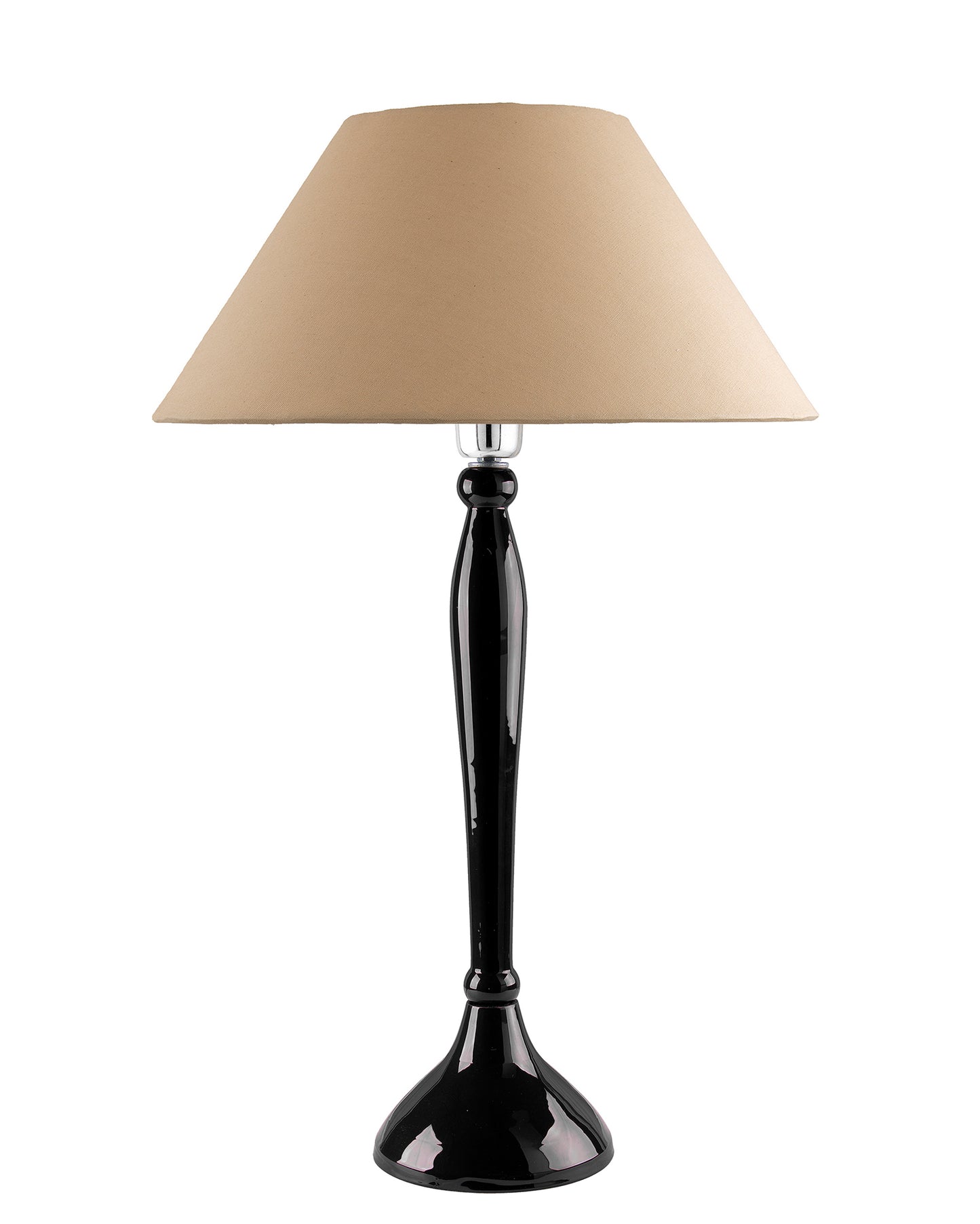 Glossy Red Royal Ovoid Aluminium Table Lamp With Cone Shade, Bedside, Living Room Study Lamp, Bulb Included