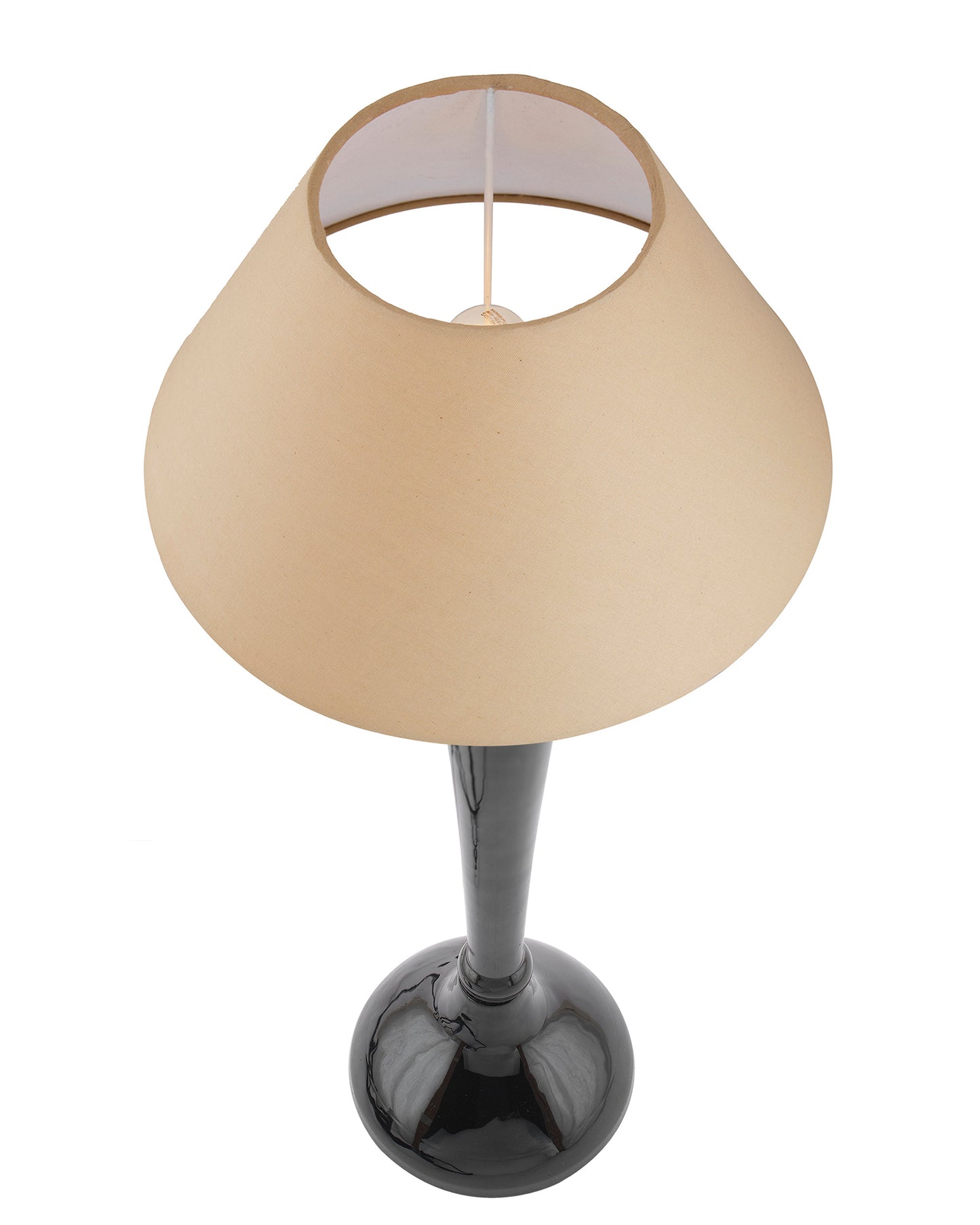 Glossy Red Royal Ovoid Aluminium Table Lamp With Cone Shade, Bedside, Living Room Study Lamp, Bulb Included