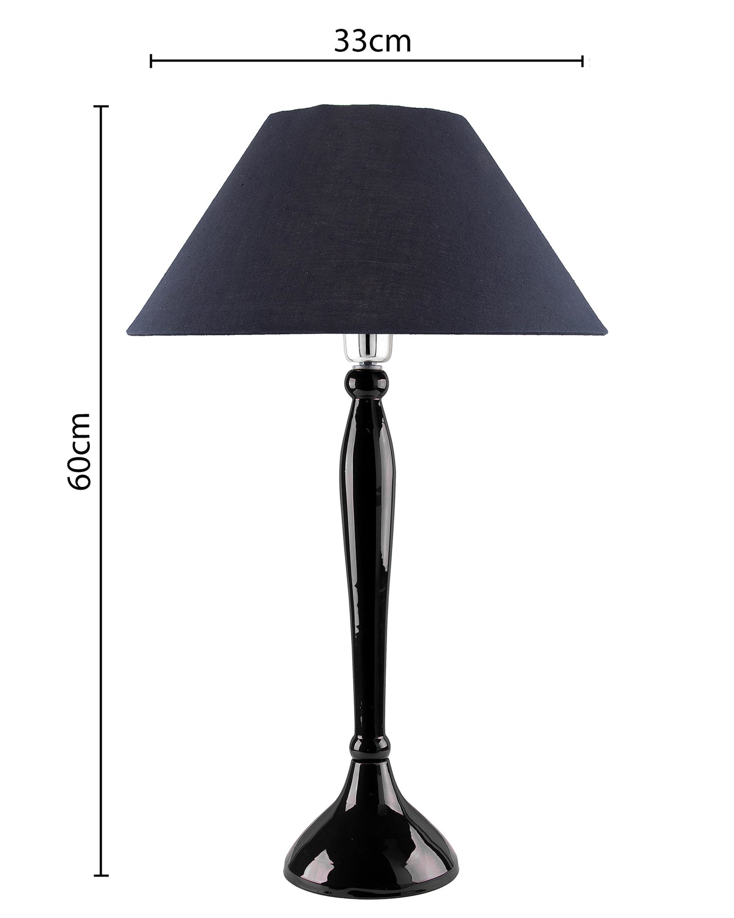 Glossy Red Royal Ovoid Aluminium Table Lamp With Cone Shade, Bedside, Living Room Study Lamp, Bulb Included