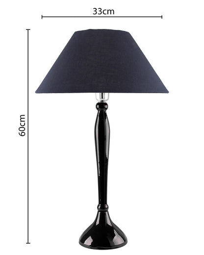 Glossy Red Royal Ovoid Aluminium Table Lamp With Cone Shade, Bedside, Living Room Study Lamp, Bulb Included