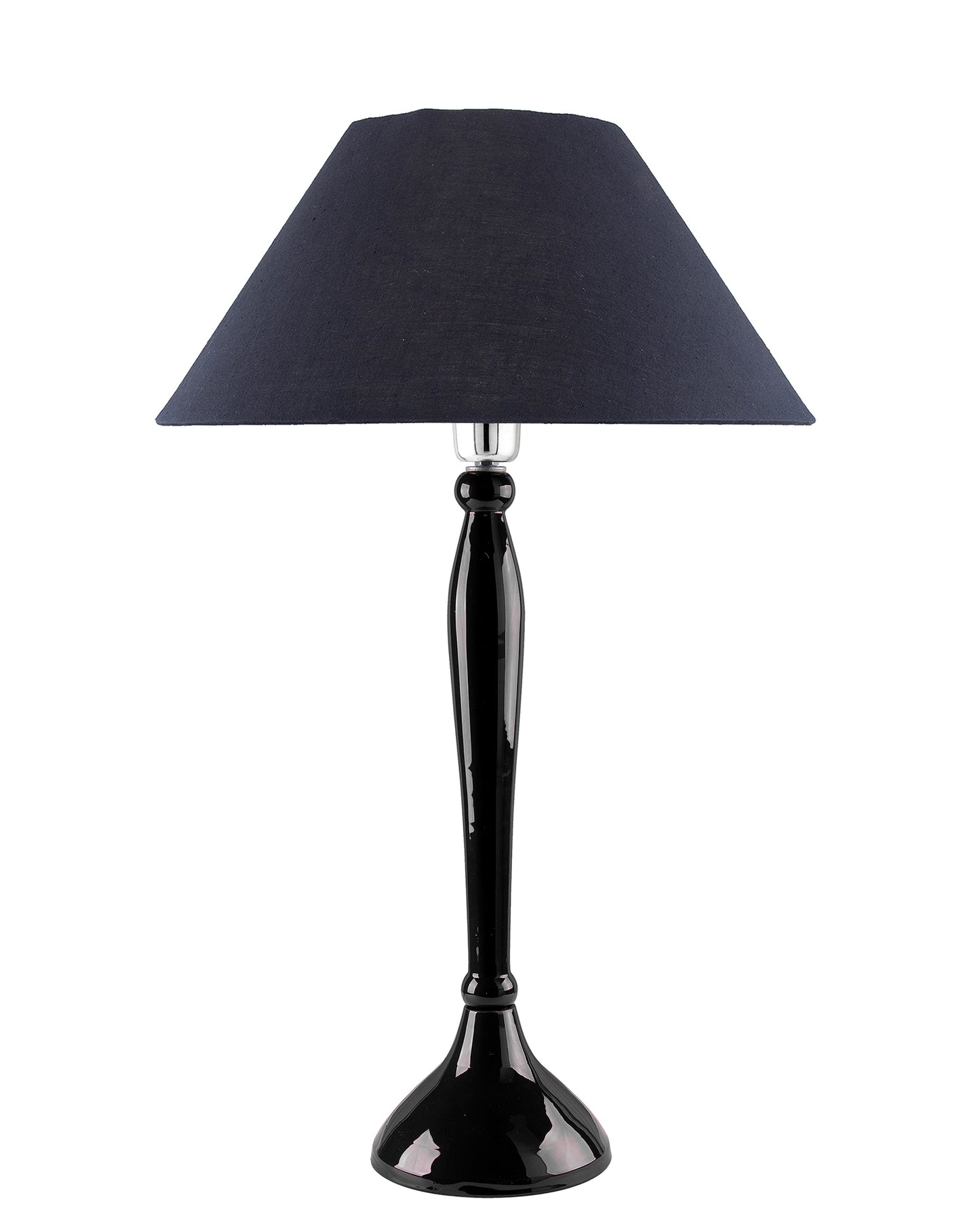 Glossy Red Royal Ovoid Aluminium Table Lamp With Cone Shade, Bedside, Living Room Study Lamp, Bulb Included