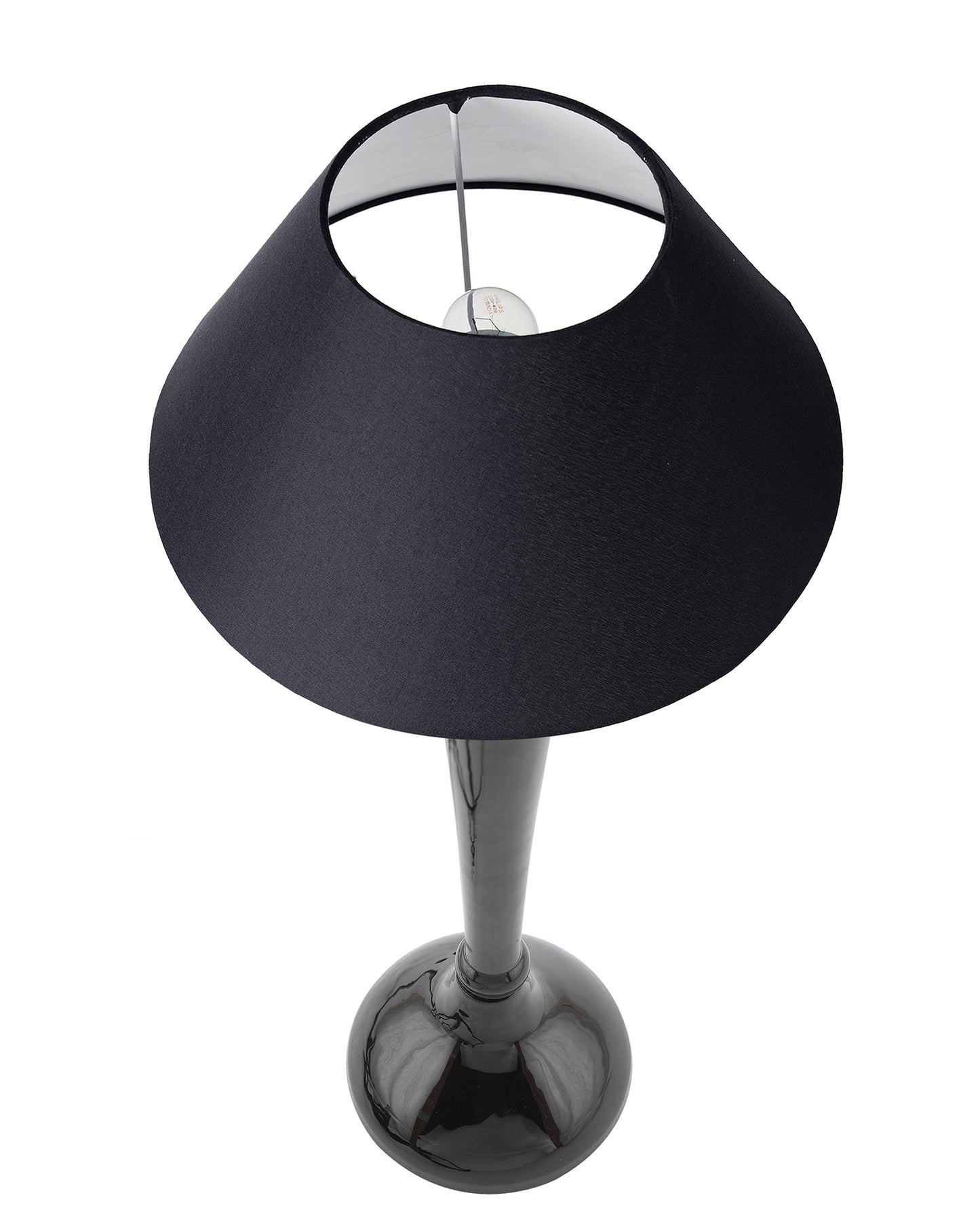 Glossy Red Royal Ovoid Aluminium Table Lamp With Cone Shade, Bedside, Living Room Study Lamp, Bulb Included