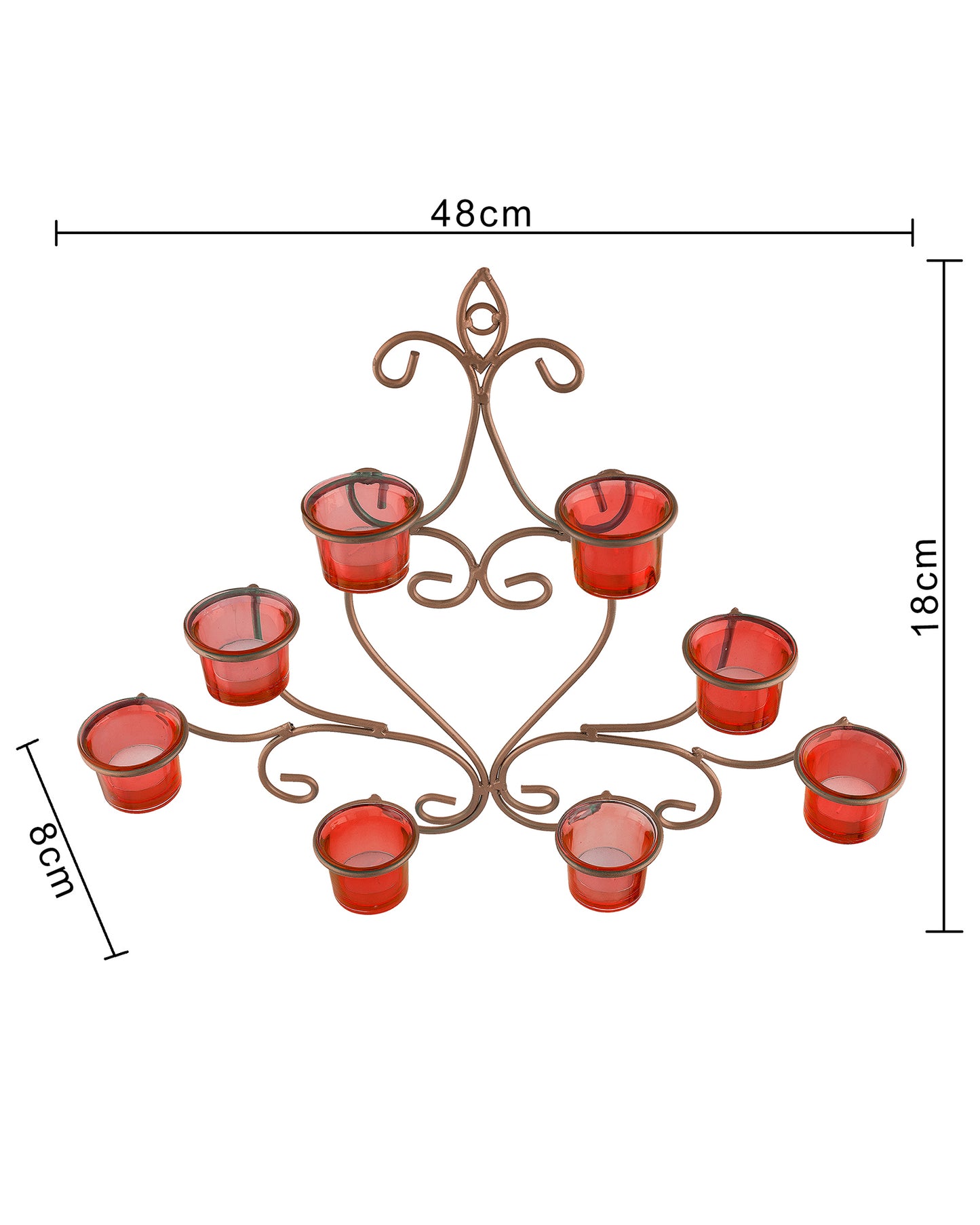 8-Votive Chic Golden Iron Wall Sconce Candle Holder, Candle Tealight Holder,Wall art
