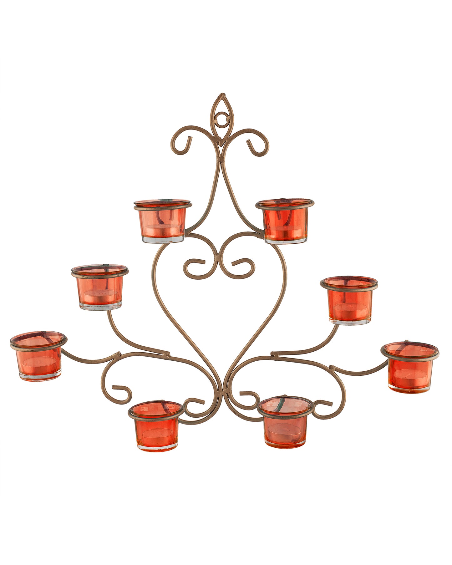 8-Votive Chic Golden Iron Wall Sconce Candle Holder, Candle Tealight Holder,Wall art