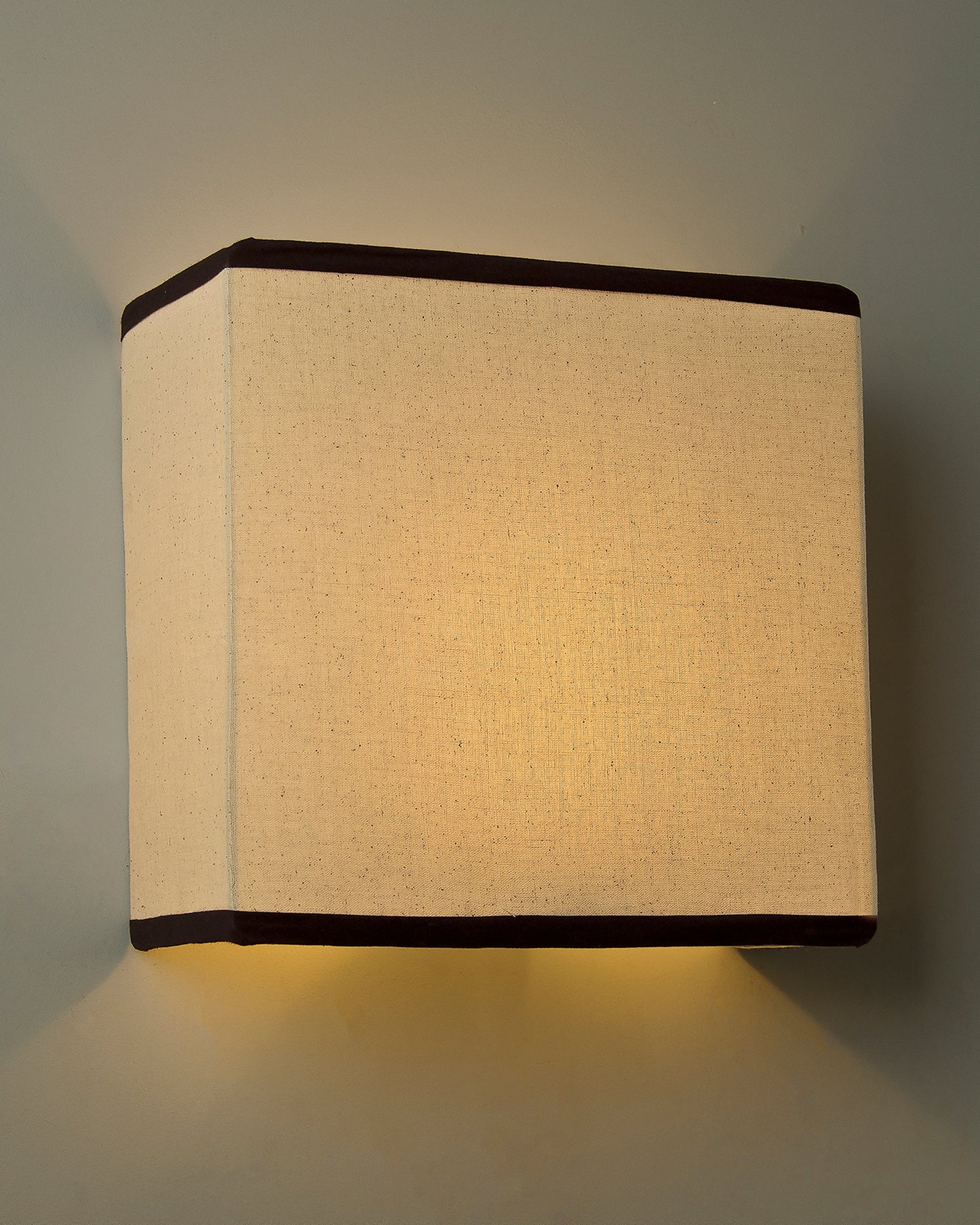 Wall Mounted Sconce Shade Lamp, Door Light E27, Khadi Fabric with dark brown stripes