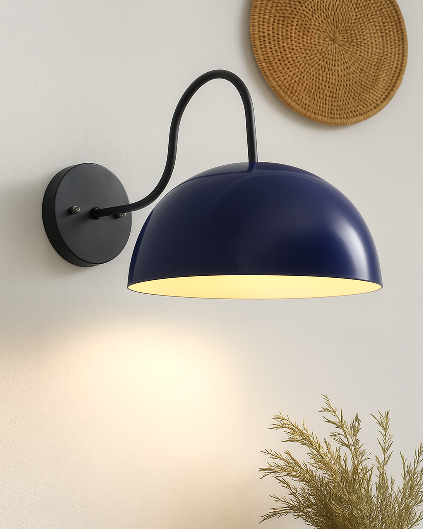 Metallic Pendant 10" Wall Sconce Gooseneck Retro Wall Light Fixtures for Bedroom Nightstand, Barn Warehouse