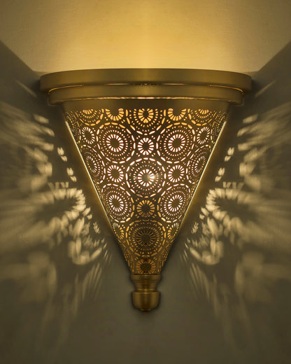 Moroccan Wall Trophy Concentric Circles Light shades, Engraved Wall Sconce Light, Antique Handmade