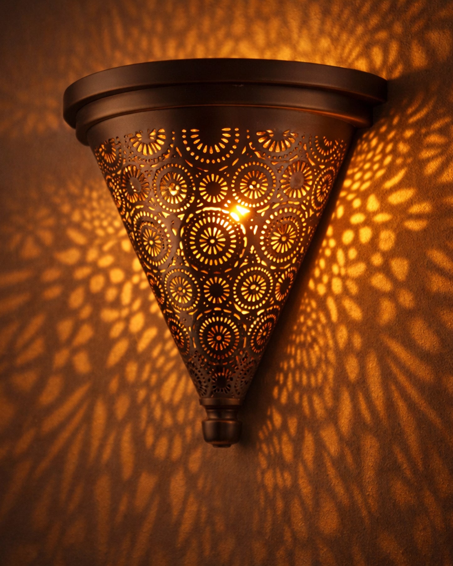 Moroccan Wall Trophy Concentric Circles Light shades, Engraved Wall Sconce Light, Antique Handmade