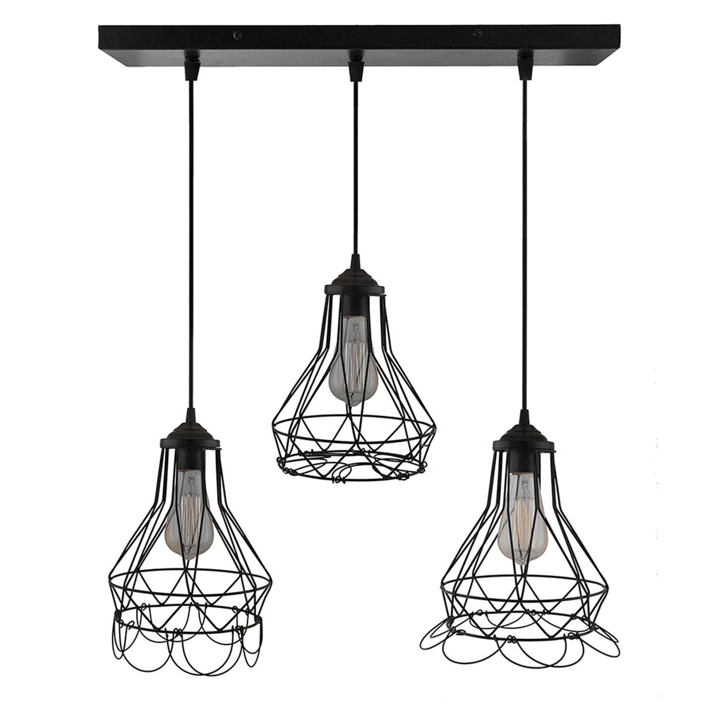 3-Lights Linear Cluster Chandelier Folding Black Diamond Hanging Pendant Light, Modern Nordic Ceiling Pendant, Bulbs Not Included